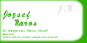 jozsef maros business card